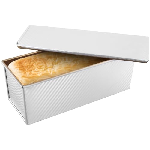 NAMYEUT Molde para Pan Pullman con Tapa, 1000 g, Antiadherente, Aleación de Aluminio, 34 x 13,5 x 12 cm, para Tostadas, Baguette, Sándwiches y Pasteles