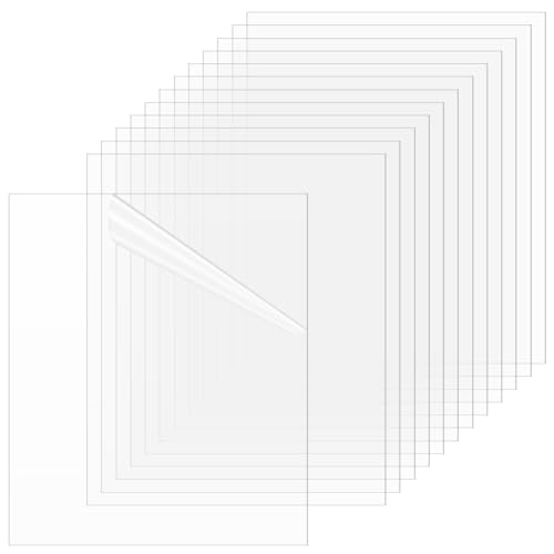 AHANDMAKER Lot de 25 feuilles en plastique souple transparent de 22,9 x 30,5 cm avec papier de protection pour travaux manuels, projets de modélisation, cadres photo, peintures, projets d'affichage de