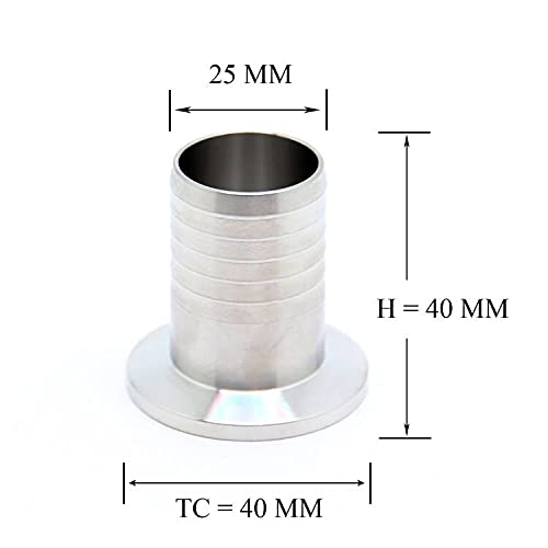 Image of QiiMii KF25 Flange to 25 mm Rubber Hose Barb Adapter Fitting for Vacuum