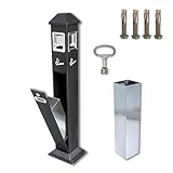 WTRYRN Recipiente de Basura Comercial para Exteriores con Cerradura de 120 cm – Cenicero de Acero Inoxidable con Entrada y Cubo Interior Extraíble, para Hoteles, Restaurantes y Zonas de Alto Tráfico