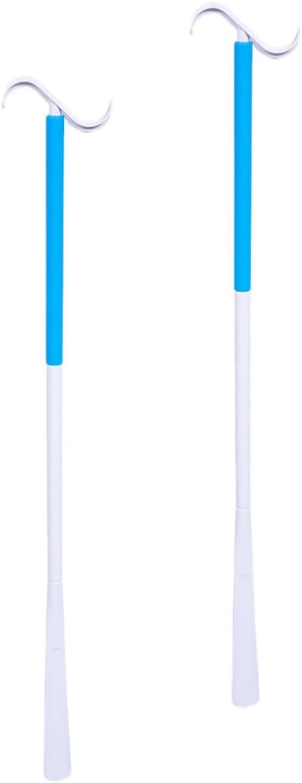KOMBIUDA 2pcs Multi-functional Shoe Horn Dressing Aid for Elderly and Pregnant Women, Long Handle Abs Shoe Assist Device, Simple to Use Sock Remover for Home and Nursing Home