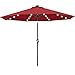 ABCCANOPY 9FT Patio Umbrella Ourdoor Solar Umbrella LED Umbrellas with 32LED Lights, Tilt and Crank Table Umbrellas for Garden, Deck, Backyard and Pool,12+Colors, (Burgundy)
