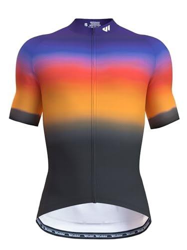 Lo.gas Cycling Jersey Men Short Sleeve Bike Biking Shirts Full Zip with Pockets Road Bicycle Clothes