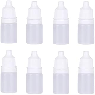 Duehut 8 PCS Empty Plastic Squeezable Dropper Bottle Portable Empty Squeezable Dropper Bottle Container with Screw Cap Essential Oil Container 5ML