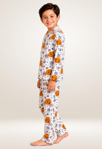 Image of 3BROS Kid's Pure Cotton Full Sleeves Night Suit /Dress for Boys /Girls Full Pajama & Top Sleep Suit Combo Set