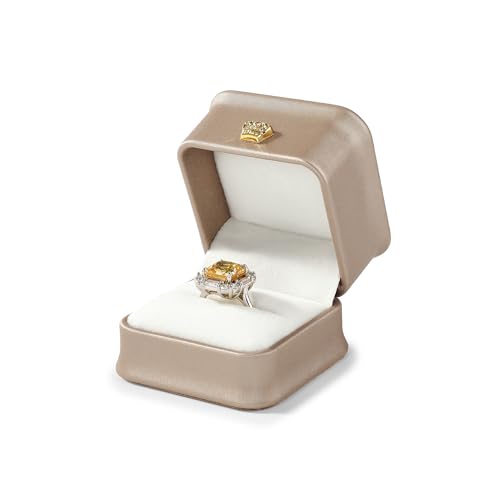 Leather Ring Gift Box Wedding Jewelry Gift Box Small Ring Case for Birthday, Proposal, Engagement,Wedding, Valentine's Day