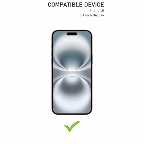 Image of SupCares Tempered Glass for iPhone 16 (6.1 Inch) With Installation Kit | Military-Grade Gorilla Screen Protector | Edge to Edge Coverage | Black