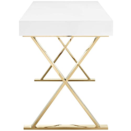 Modway Sector Office Desk, White Gold #TOP3