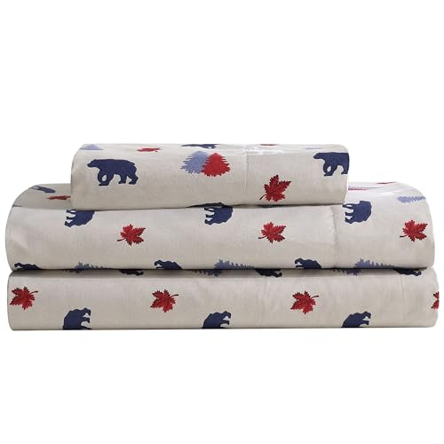 Cozy Cabin 3-Piece Twin Microfiber Sheet Set, Americana