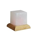 lamparas zen de madera Tamaño 6 cm Zen Air Mini lámpara Cuadrada de Sal de lhimalaya con lámpara LED