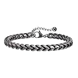 Pulseras vintage para hombres, pulsera de doble capa con cadena de freno redondo, joyería vikinga oxidada