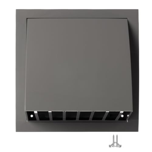 Ø 125mm Grau Lüftungsgitter mit Wetterschutz - Kunststoff Wetterschutzgitter - Fassadengitter mit Rückstauklappe