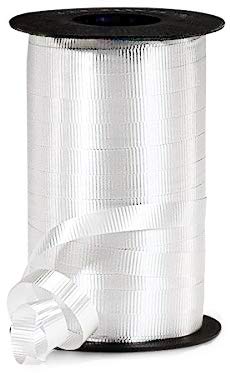 Pmu Curling Ribbon - Crimped Texture Curling Ribbons For Gift Box Wrapping, Florist Flowers, Birthday Party Decorations, Festival Art Craft & Christmas Décor - White 3/8 Inch X 250 Yards, Pkg/1 #TOP14