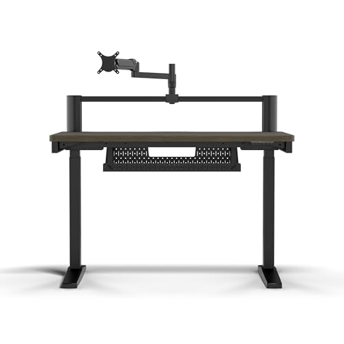 CORSAIR Platform:4 Elevate – 120 cm x 76 cm, Altezza Regolabile, Scrivania Elettrica per Computer da Gioco in Piedi, Preimpostazioni di Memoria, Supporto per Monitor Incluso – Mordente Noce Scuro