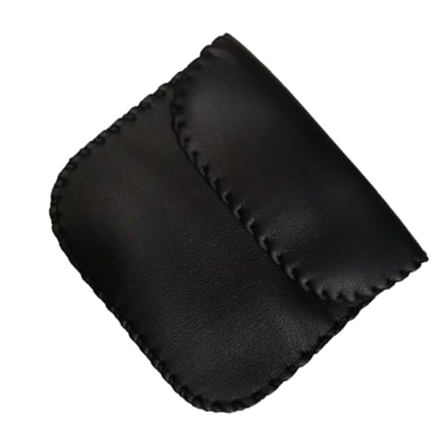 LRXIYODE 防水レザーイヤホンケース 耐衝撃軽量ポータブル収納ポーチ 小型ブラック マルチアクセサリー対応イヤホン収納バッグ