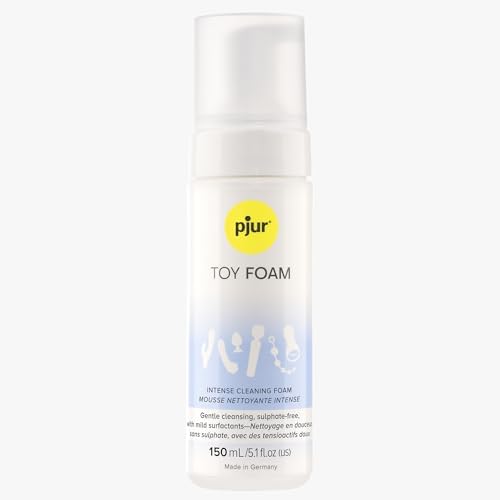 pjur TOY FOAM Alcohol-Free Foaming Toy Cleaner, Gentle Cleansing, 5.1 fl oz | For Silicone, Latex, Rubber, Glass, Plastic & Metal, Removes Lube Residue