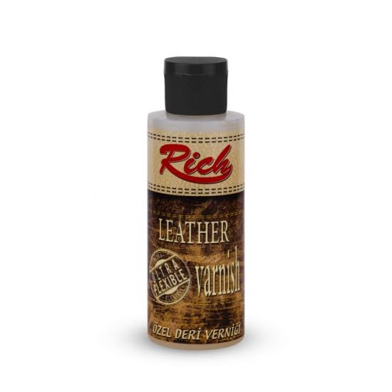 Rich Spezial-Lederlack 120 ml-Wasserbasierter flexibler Schutzlack für Leder, Wasser und kratzfest,Verhindert Ankleben,Reißen,Aufquellen und Vergilbung,Einfache Anwendung auf farbigen Lederflächen