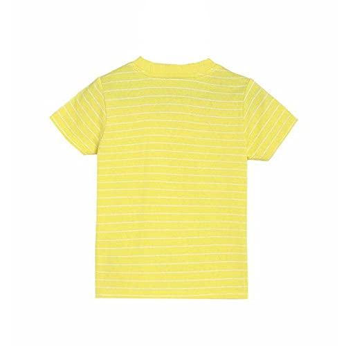 Image of miniklub Boys Yellow Striped Henley Neck T-Shirt