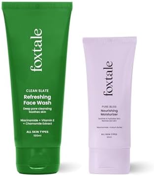 Foxtale Combo | Everyday Glow Duo | With Refreshing Face Wash 100ml + Nourishing Moisturizer 50ml