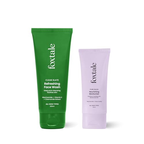 Foxtale Combo | Everyday Glow Duo | With Refreshing Face Wash 100ml + Nourishing Moisturizer 50ml