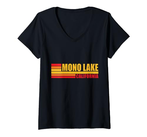Retro Vintage Mono Lake California CA Yosemite Paoha Island V-Neck T-Shirt