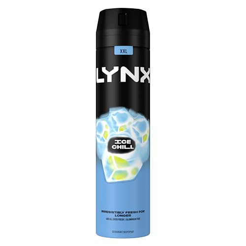 Lynx Ice Chill Aerosol Body Spray Mens Deodorant Spray with an iced mint & lemon scent for 48 hours of odour-busting high definition fragrance 250 ml