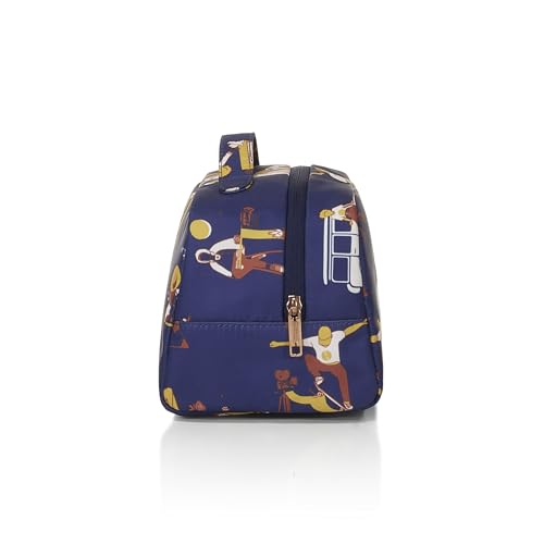 Image of American Tourister x Love Child by Masaba Polyester Travel Kit /Multipurpose Toiletry & Cosmetic Bag /Water-Resistant Organizer Pouch /Stylish & Lightweight for Men & Women- Navy Blue