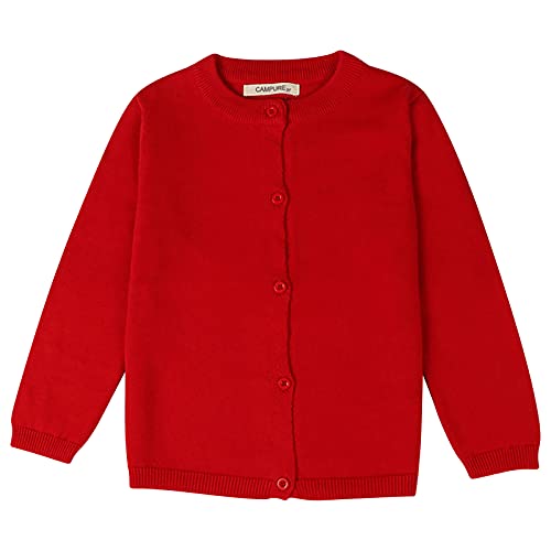 Générique - Générique Rouge Pulls et Gilets Bébé Fille Garcon 1-6 Ans, Cardigan Unie Boutonnée, Enfant Manteau Manche Longue Vêtements Uniforme Scolaire Costume Mignon Sweat Printemps Automne Hiver