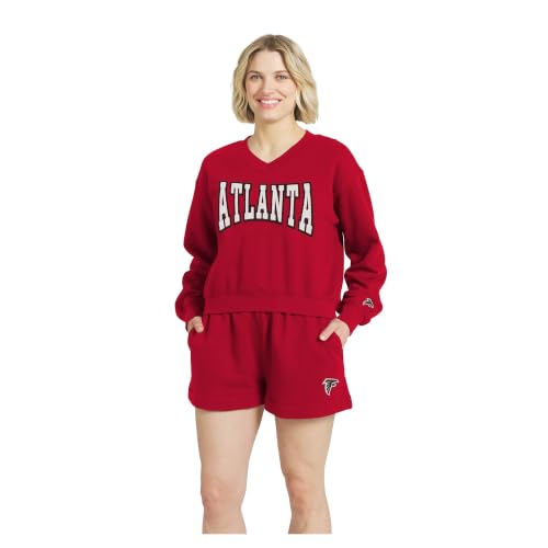 WEAR by Erin Andrews Women's Red Atlanta Falcons Fleece V-Neck Lounge Set