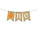 Pudodo Jute Burlap Clementine One Highchair Banner Orange Baby Boy Girl 1st Birthday Party Decoration