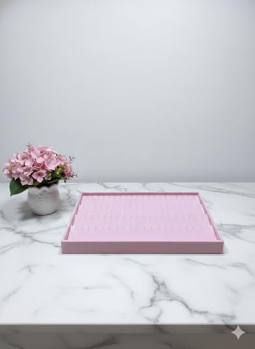 Image of Velvet Jewellery Drawer Organizer Stackable Tray (Pink, Earring)