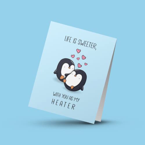 Aly Lou Funny Anniversary Card Birthday Card For Her Him / Husband Boyfriend / Girlfriend Wife / Sarcastic Greeting Card (Life Is Sweeter With You As My Heater) #TOP2