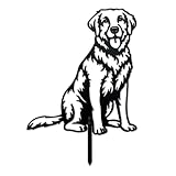 WADORN Dekorative Gartenstecker Aus Metall Mit Labrador Retriever Hunde Statuen Silhouette Für Den Außenbereich Lustige Schwarze Tierhund Silhouette Pfähle Für Außenbereich Garten Terrasse Rasen