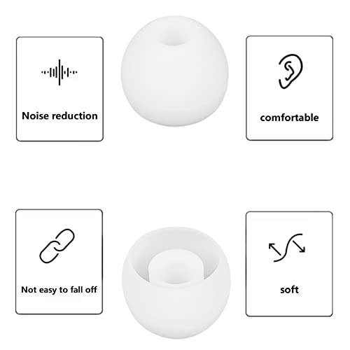 Image of Earbud Tips Soft and Comfortable Headphone Ear Tips Ear Bud Replacement Pieces Silicone Fit Most in-Ear Headphones,Inner Hole 3.8mm -5.5mm,18 Pairs White S /M /L Replacement Earbud Tips