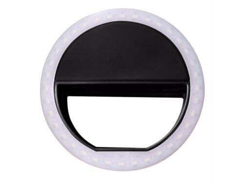 i-Tronixs® Portable Clips On Selfie Ring 3 Adjustable Brightness Levels 36 LED Light for Smart Phone Photography Video, Makeup Light (Compatible with Motorola E6s 2020, Black)