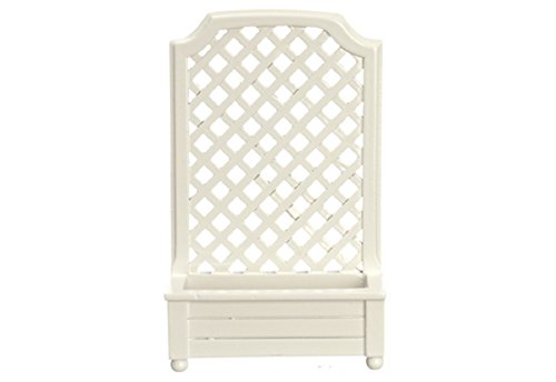 Planteur avec treillis blanc miniature pour accessoire de jardin et brise-vue maison poupées