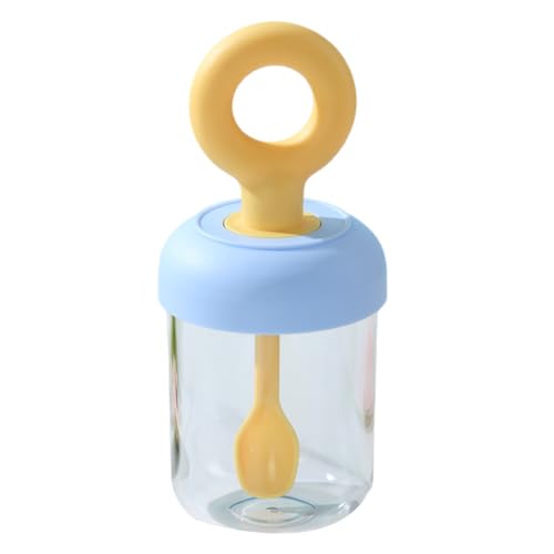 Kivivaka Tazza portatile da 500 ml con cucchiaio, contenitore per insalata a prova di perdite, yogurt e frutta, barattolo portatile per pasti con posate incorporate, blu