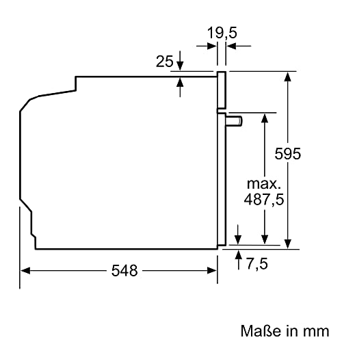 Bosch HBA571BB4 Serie 2 Einbau-Backofen, 60 x 60 cm, 71 Liter Garraum, Pyrolyse-Selbstreinigung, AutoPilot 10 Programme, 3D-Heißluft, LED Touch Control, Schwarz