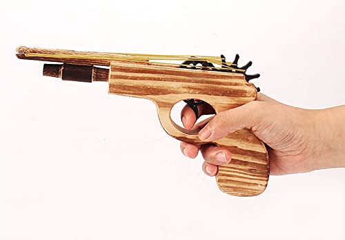 Xinlong 2 Pcs Wooden Rubber Band Gun Quality Wood & Handmade Kids Outdoor Toy 9 Inches Length #TOP4