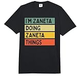 Detto sarcastico in colori retrò e vintage con testo invecchiato, divertente idea regalo personalizzata per tutti con umorismo, sarcasmo e nome Zaneta.
