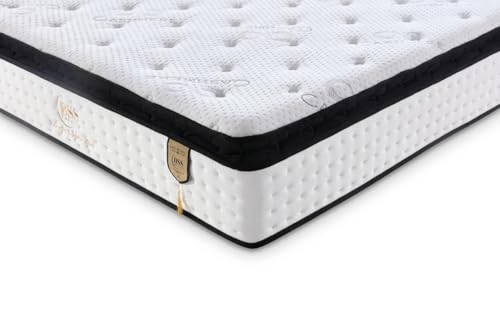 BSS BEDDING Matratze 200x200 H3 Paris Cashmere Taschenfederkernmatratze, 30 cm Höhe + integrierte Cashmere-Komfortauflage Topper, 7-Zonen, orthopädisch, Oeko-TEX, Allergikerfreundlich
