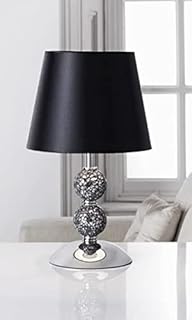 Zoe Crackle Mosaic Table Lamp - Silver