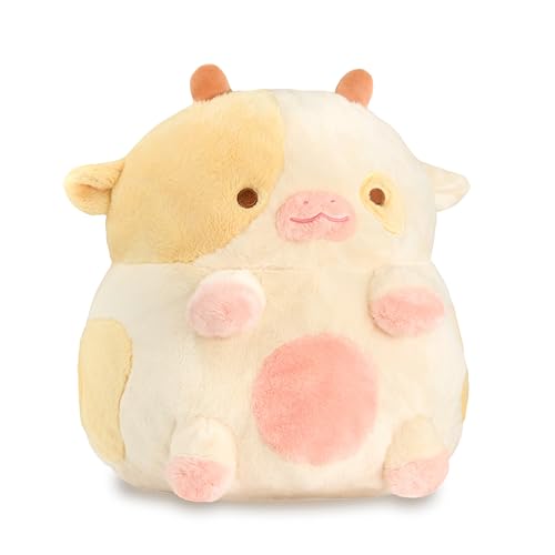 Image of Heatable Scented Cow Plush for Period Cramp Relief & Emotional Support, Microwavable Soft Toy Plushies, Coolable Stuffed Animal for Anxiety, Cute Heating Pad for Pain Relief (Banana)