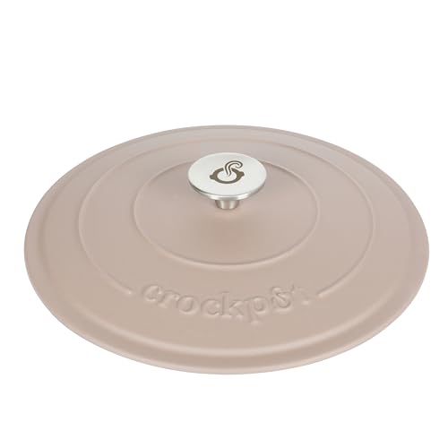 Image of Crock-Pot Artisan 5-Quart Round Cast Iron Dutch Oven with Lid - Matte Dusty Pink, Durable Oven Safe Cookware