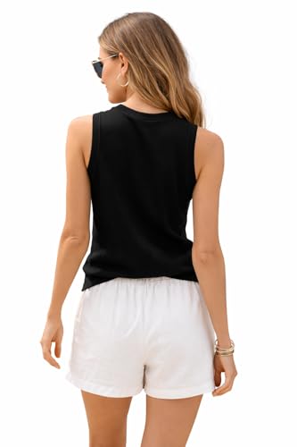 Image of V TOWN Polycotton Regular Fit Round Neck Sleeveless Tshirt for Women & Girls | Super Soft & Comfortable | Stylish & Elegant T-Shirt for Casual Outings, Parties, Office,Travel & Gift
