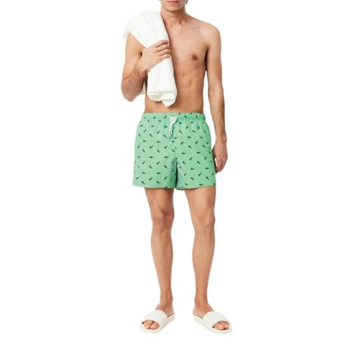Lacoste Men's Crocodile Print Swim Trunks4