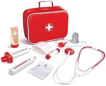 Hape - E3010 Award Winning Doctor On Call Wooden Toddler Role Play and Accessory Set