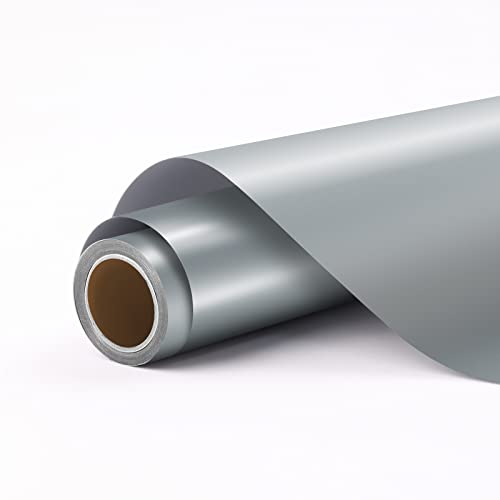 HTVRONT Silver Permanent Vinyl 12 x 11 FT Silver Permanent Adhesive Vinyl Roll Compatible with Cricut Cutting Machine Silhouette Cameo Signs Scrapbooking Craft Die Cutters