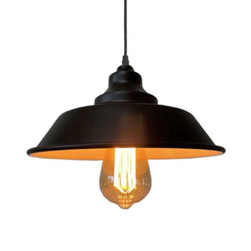 Lámpara colgante vintage negra de aluminio de 1 paquete estilo nórdico