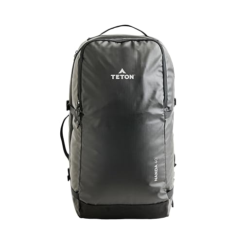 Teton 40L Nanda Travel Backpack, Carry-on Flight Approved Bag, Concealed Laptop Pocket, Hydration Sleeve, Travel Friendly for Women and Men, High-Class for Business or College, Onyx